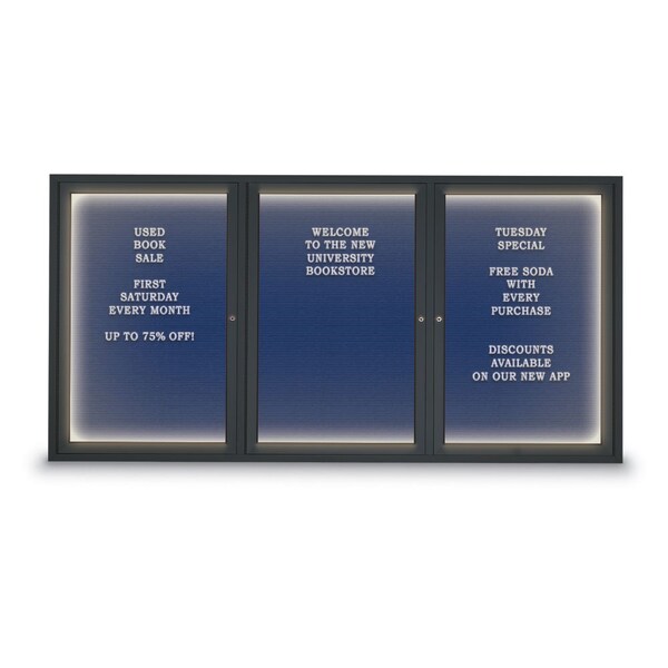 United Visual Products Indoor Enclosed Combo Board, 42"x32", Black Frame/White Porc & Pearl UVCB4232B-WHTPORC-PEARL - main